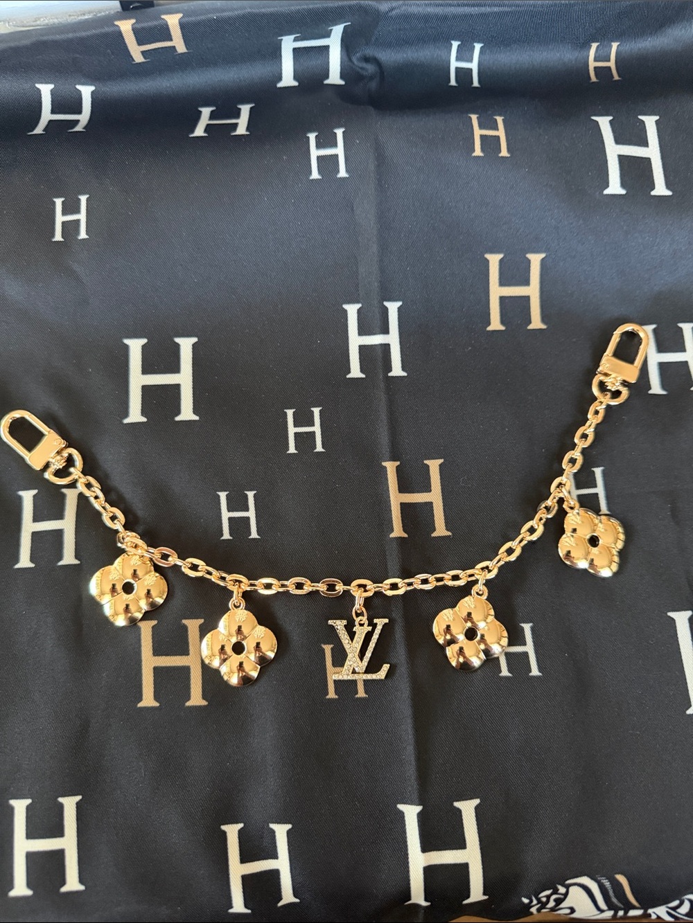 Gold Flower Charm bag  Chain